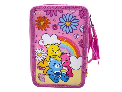 Plumier Care Bears avec trois compartiments de rangement rose - 2