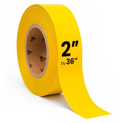 Image of DuraMark EC700 Floor Marking Tape for Concrete and Pavement | Industrial Marking Tape for Warehouses | Long-Lasting | High Durability, Yellow, 2 Inches by 36 Feet