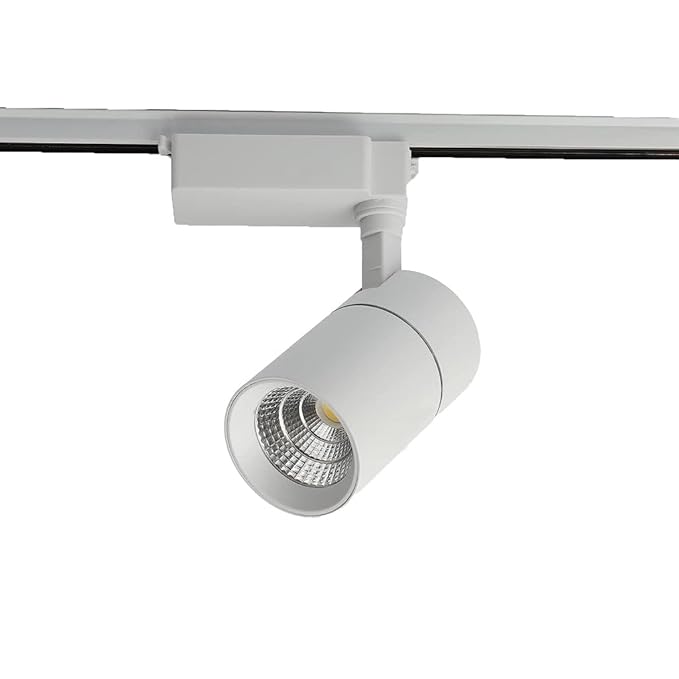 Harold Electricals Track Light Cylindrical LED COB Spotlight for Indoor Lightings, Showroom, Hotels, Lobby, Hallway, Studio, Store, Shops - White Body (30 Watt, White Light)