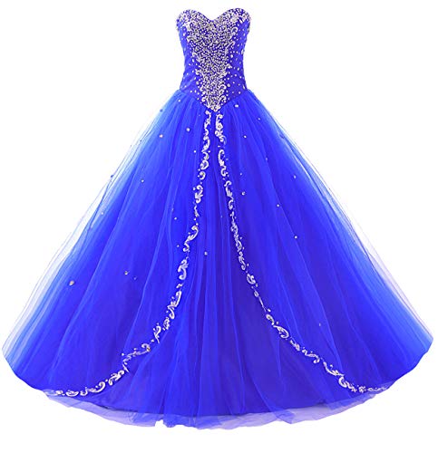 JAEDEN Wedding Sweetheart Long Quinceanera Dresses Formal Prom Dresses Ball Gown Royal Blue
