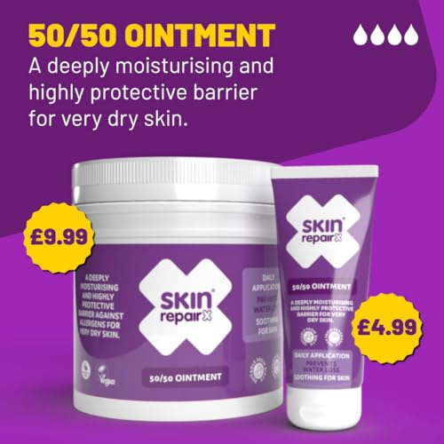 SkinRepairX 50/50 Ointment 500ml Protection for skin damaged by eczema psoriasis. Vegan, Fragrance Free, Suitable from Birth - Image 2