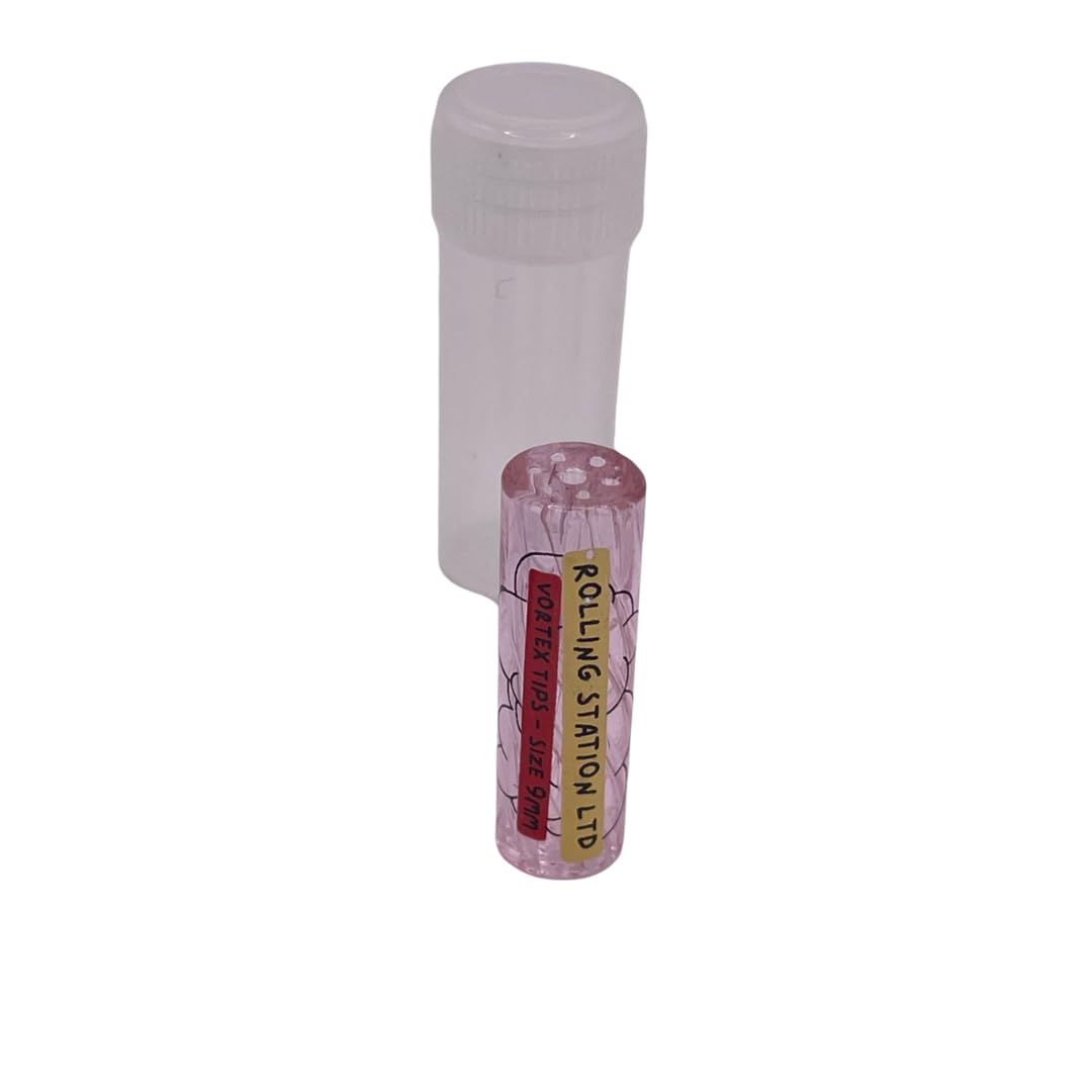 Glas-Filterspitze, 7 Löcher, 9 mm x 30 mm, leicht zu reinigen, Blau – Klar – Rosa – Gold – Grün – Lila, 6 Farben (6 Stück)