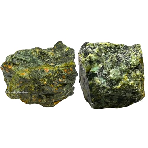 Image of Amazing Gemstone Flower Stone Raw Crystals and Healing Stones, Natural Rocks for Tumbling - DIY Raw Stones and Crystals, 2 Pieces