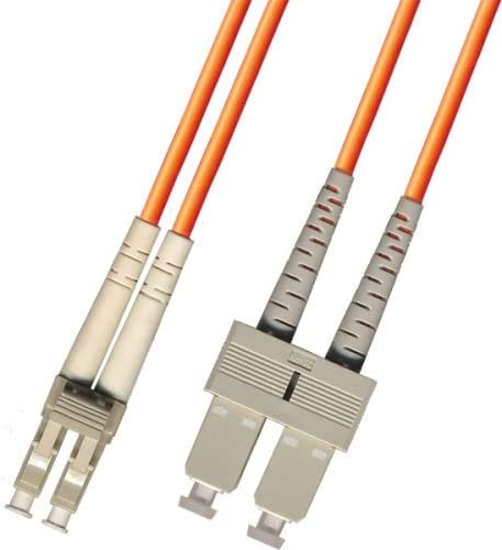 50 Meter Multimode Duplex Fiber Optic Cable (62.5/125) - LC to SC - Orange