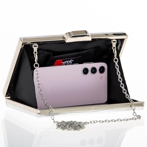 Image of JNB Women's Metallic Material Hard Case Evening Party Clutch