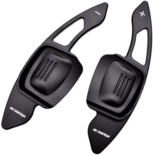 Auto Part - Compatible with 𝖵ОⅬKЅ𝖶А𝖦Еɴ Golf 8 MK8 R GTI R Line Accessories Car Aluminium Steering Wheel paddle shifters (black)