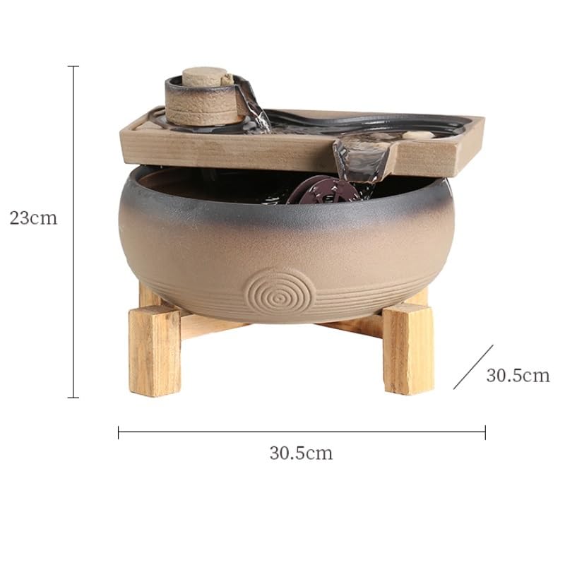 Fuente Decorativa de jardín, Fuente de Agua con Cascada, de cerámica, Feng Shui Zen, decoración para salón, Dormitorio, Oficina