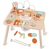 ATOYUS Activity Table, Montessori Toys for 1 2 Year Old Boys Girls Kid, 13 in 1 Wooden Sensory Play Center for Toddler 1-3, Educational Learning Toy for Baby 12-18 Months, 1st Christmas Birthday Gifts