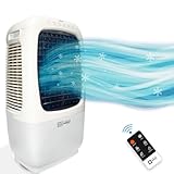 Circle Breeze - Powerful Evaporative Air Cooler Fan/Swamp Cooler - Enjoy Cool Comfort All Summer - 4 Speeds, Air Ionizer, Timer, Remote, 8 Gallon Tank, Indoor/Outdoor Use, Instant Cooling Relief