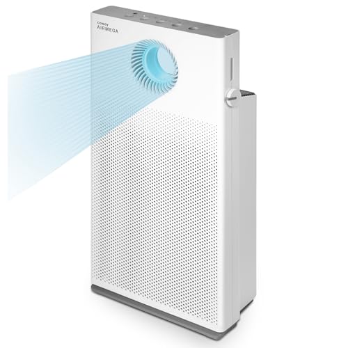 COWAY Purificateur d'air Maison, Chambre, Bureau, Technologie Megajet, Elimine 99,99% Particules Nocives 0,01 µm Allergies (Certifié ECARF), Fumée, Pollen, Animaux Dom, CADR 402m³/h - AIRMEGA JET