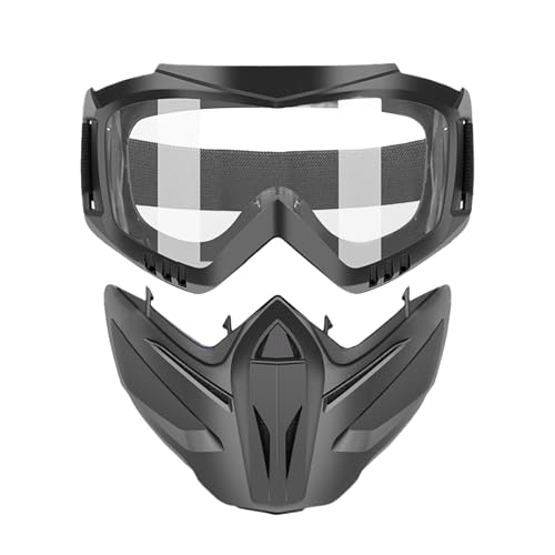 Pcingsia Lunettes de Moto avec Masque Facial | Lunettes de Moto | Lunettes de Moto réglables pour Motocross, VTT, équitation, Ski pour Hommes, Femmes, Jeunes