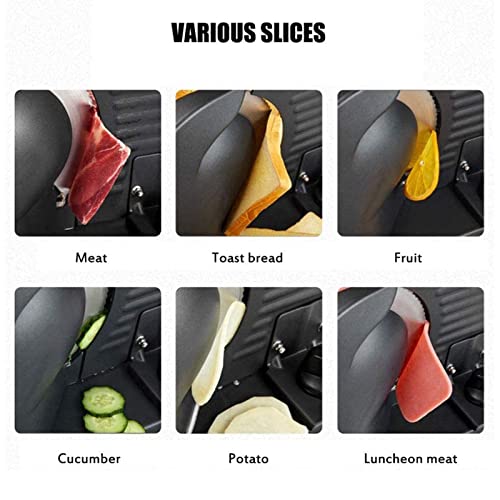 HJJH Elektrischer Fleischhobel 200w, Gewerbehaus Zuhause Fleischschneidemaschine, 0-22mm Einstellbare Dicke… – Bild 5