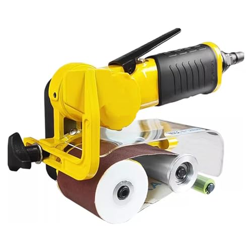 XNXYSMKJ Pneumatic Belt Sander Polishing Machine for Wood and Metal,High-Speed Roller with Abrasive Belt for Efficient Sanding and Finishing,