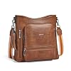 Shrrie Crossbody Bags for Women Multi Pocket Vegan Leather Shoulder Bag Purses for Women with Adjustable Strap for Travel