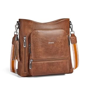Shrrie Crossbody Bags for Women Multi Pocket Vegan Leather Shoulder Bag Purses for Women with Adjustable Strap for Travel