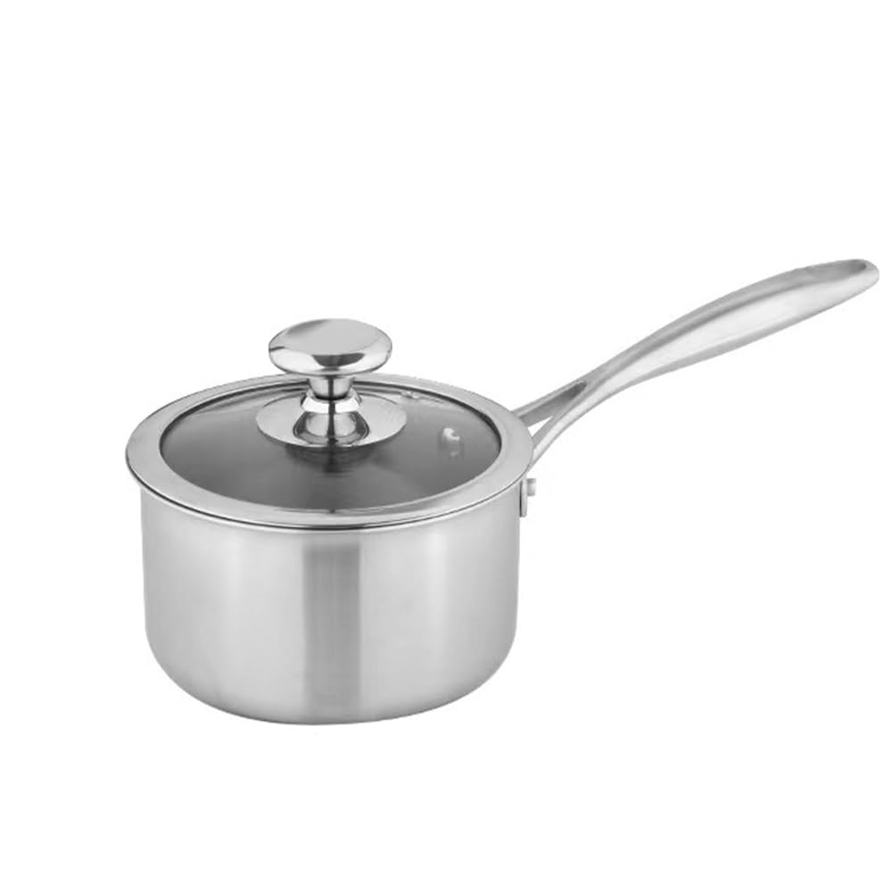 MYUYEE Soup Pot Titanium Stockpot - Professional Tri-Ply Cookware For Boiling Pasta, Making Soups/Stews, And Blanching Vegetables - Compatible With Induction Cooktops (18Cm Titanium Saucepan)