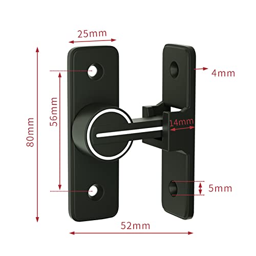 Barn Door Locks And Latches 90 Degree - Luminous Barn Door Latch Black Anti-Theft Sliding Door Lock Latch Heavy Duty Gate Latch For Wooden Fence Garden Bathroom Outdoor Garage Window Include Screw #TOP3