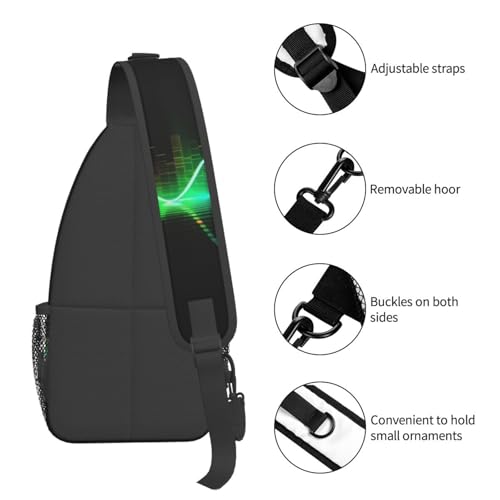 Bolso bandolera casual para hombres y mujeres negro miniatura 5