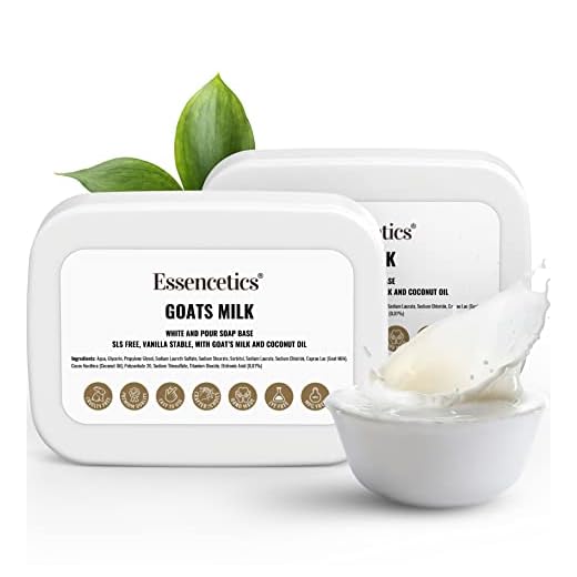 Base de sabão de leite de cabra, 4,5 kg, base de sabão de leite para derreter e despejar cabras para fazer sabonete, base de sabão de glicerina branca, base de sabão e leite de cabra (4,5 kg, leite de cabra)