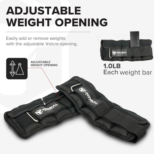 Adjustable Ankle Weights (10lbs/Pair) - Weighted Ankle Weight for Walking, Gym and Exercise - 2, 4, 6, 8, 10 LB Leg Weight Set with Straps for Women and Men - 1-5 lbs Each Ankle Adjustable for Weight Lifting - Image 3