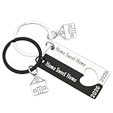 home sweet home csi testo Design unique: Porte-clés élégants en noir et blanc avec l'inscription 'Home Sweet Home' et l'année 2026. Le pendentif en forme de maison argentée complète parfaitement le design, offrant un accessoire distinctif idéal pour célébrer un nouveau départ dans un nouveau foyer
