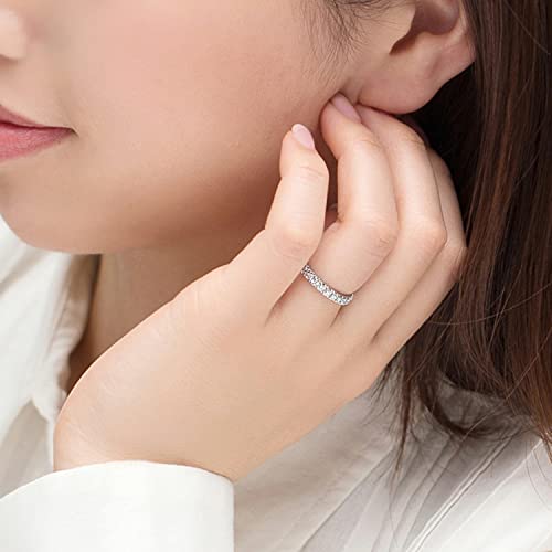 MRENITE Solid 10K/14K/18K Gold 0.42 ct. t.w. Lab-grown Diamond Eternity Band for Women Round Diamonds Stackable Rings for Wedding Anniversary Engagement (D-F color, SI clarity)3