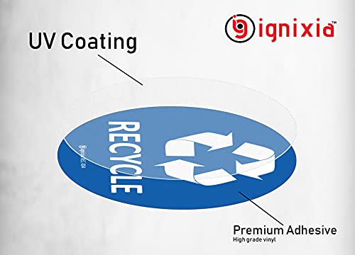 Ignixia Trash Recycle Compost Stickers To Organize Trash- Premium Vinyl Sticker For Trash Can, Compost Bin, Recycle Bin- (Pack Of 6) For Metal Trash Can Or Plastic Trash Can-Home #TOP2