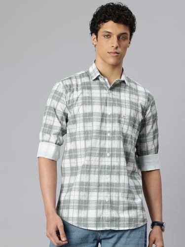 Image of Majestic Man Men's Pure Cotton Checkered Slim Fit Casual Shirt - Full Sleeve | Trendy & Comfortable