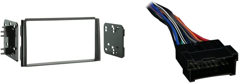Metra 95-7330 Double DIN Installation Kit for 2007-Up Kia Spectra/Spectra 5 Vehicles,Black & 70-7301 Radio Wiring Harness for Hyundai/Kia 99-08