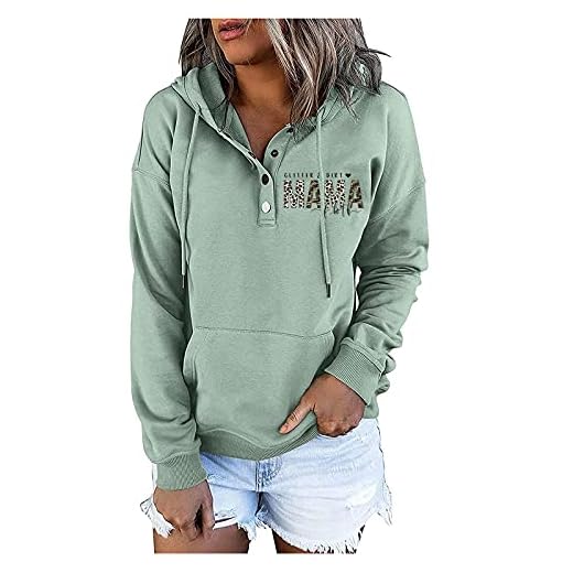 Damtröja huvtröjor toppar bokstäver tryck vardaglig knapp ner långärmad ficktröjor, H, S