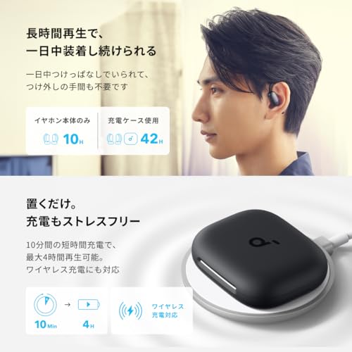 Image of Anker Soundcore AeroFit 2 (Bluetooth 5.4) [Open Ear Wireless Earphones / IP55 Dustproof Waterproof Standard / Up to 42 Hours Playtime / Multipoint Connection /PSE Technical Standards Compliant] Midnight