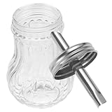 iplusmile Botella de Vidrio Transparente para Aceite y Vinagre Dispensador con Antigoteo Frasco de Condimentos para Cocina Tapa Sellada Práctica y Duradera