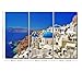 Canvas Print Wall Art Picture Santorini Island 3 Pieces Stretched And Framed Artwork Pictures Photo