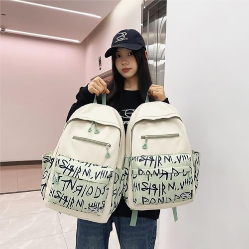 Sac à dos tendance à imprimé lettres grand format pour le campus