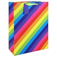 Eurowrap 37007-1WCpack - Packung mit 6 Geschenktaschen Format XL 33x15x45,5cm, 210g, für Geburtstag, Regenbogen, 1 Pack