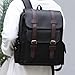 Farcauo Leather Backpack for Men Vintage Laptop Backpack Black Travel Work Backpacks Large Capacity Business Hiking Back Pack