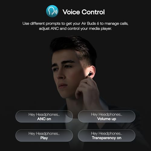 Image of Noise Air Buds 6 in-Ear Bluetooth TWS - AI Enabled Smartbuds, ANC (up to 32db), Personalised App, in-Ear Detection, Voice Control, Google Fast Pair, BT v5.3(Sage Blue)