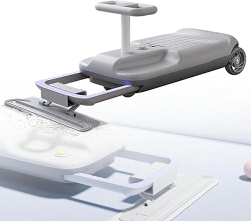 Kart de Limpieza para niños,Kart portátil multifunción,con Cabezal de fregona extraíble y retráctil, Espacio de Almacenamiento,rotación de 360°,Pantalla de luz degradada