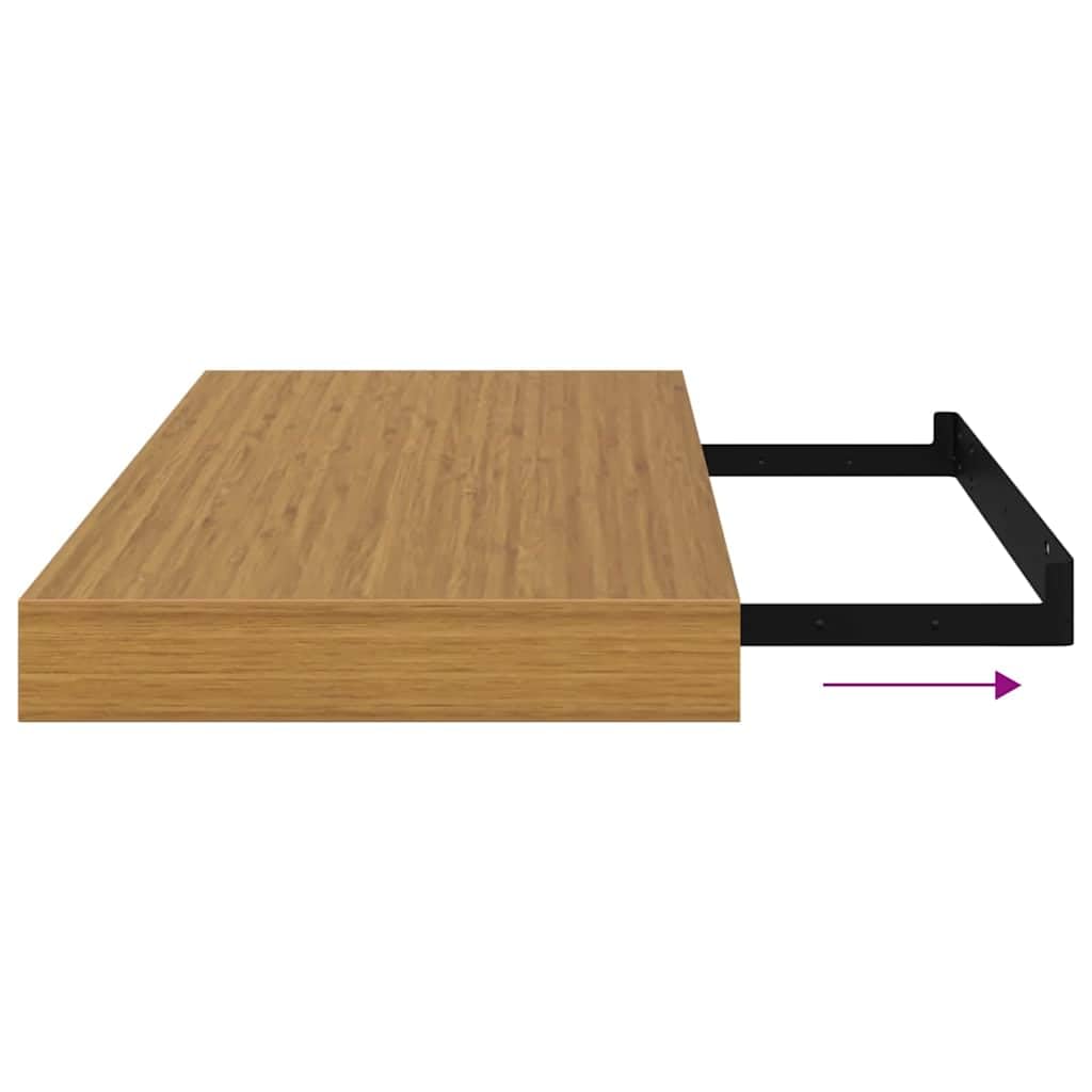 Wandregal Wandhalterung aus Holzwerkstoff Beige 50 x 23,5 x 3,8 cm 4er Set, schweberegal für Bücherregal, Küchenregal, Badregal, platzsparende Wandaufbewahrung
