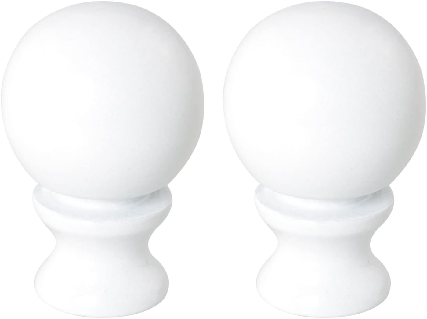 1-1/2 Inch Lamp Finial Oil Rubbed White Steel Ball Knob Shade Cap for Harp Holder - 2pcs Decoration