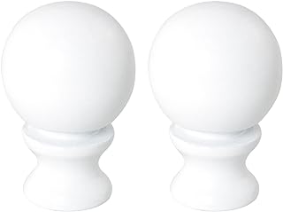 2pcs 1-1/2 Inch Lamp Finial Oil Rubbed White Steel Ball Knob Lamp Shade Finial Lamp Shades Finials Cap Knob Lamp Decoration for Lamp Harp Holder
