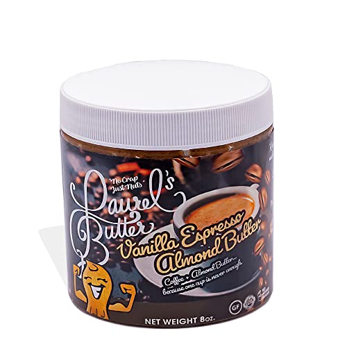 Laurel’s Vanilla Espresso Almond Butter – Perfect Blend of Espresso & Almond Butter | Sugar-Free Almond Butter | Rich Source of Protein, Fiber, & Healthy Fats (8 OZ)