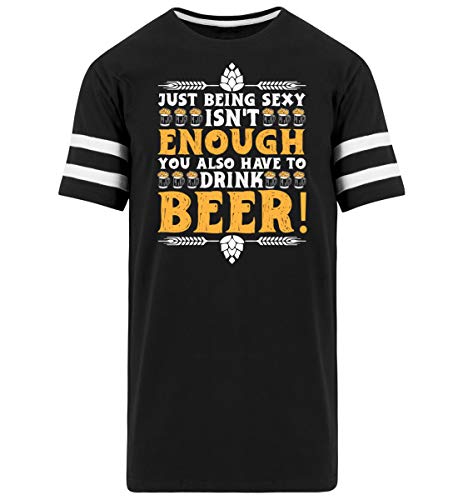 T-Shirt Sexy ISN Noir Homme XL au Motif Just Being Imprimé