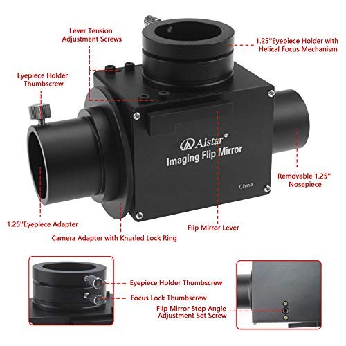Alstar 1.25" Astrophotography Flip Mirror With Eyepiece Adapter - The Flip Mirror For Precise Focusing #TOP6