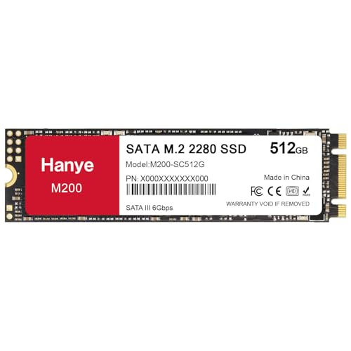 Hanye SSD 512GB 内蔵 SATA M.2 2280 SATA III 6.0Gb/s M200 メーカー3年保証 国内サポート