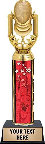 Red Stars Fencing Trophies, Fencing Mask Trophy with Custom Engraving Prime