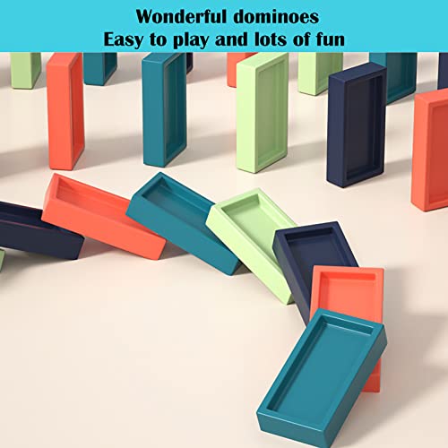 Gooduping Automatic Domino Train Toy Set, Domino Blocks Set, Creative Domino Game Toy For Kids Boys And Girls Age 3-12. (Blue, 60 Dominoes) #TOP5