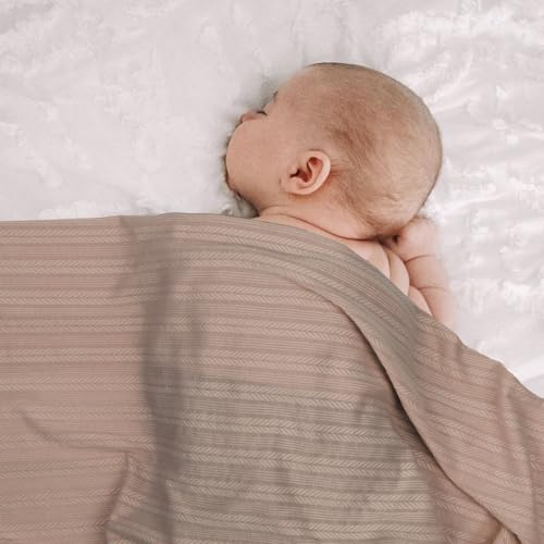 Image of AQOKKA Baby Swaddle Blankets with Bow Hat Headband Set Wheat-Pattern Infant Receiving Blankets Swaddles for Newborns Unisex Toddler Swaddle Wrap Sets for Baby Girls Boys Nursery Warm Shower Gift