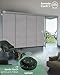 Yoolax Custom XL Smart Sliding Blinds, Motorized Panel Compatible With Alexa, Blackout Vertical for Glass, Patio, Closet Doors, Grid Light Gray