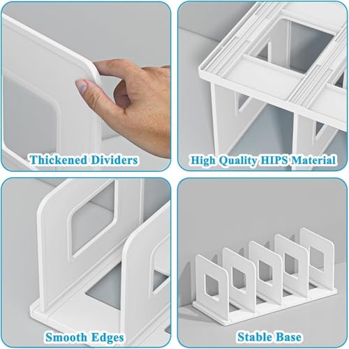 Image of File Organizer Rack | Foldable File Sorter Office Desk Accessories | Durable & Sturdy | Easy Assembly | Book Holder Magazine Stand | for Office, Home (White, 8 Compartment)